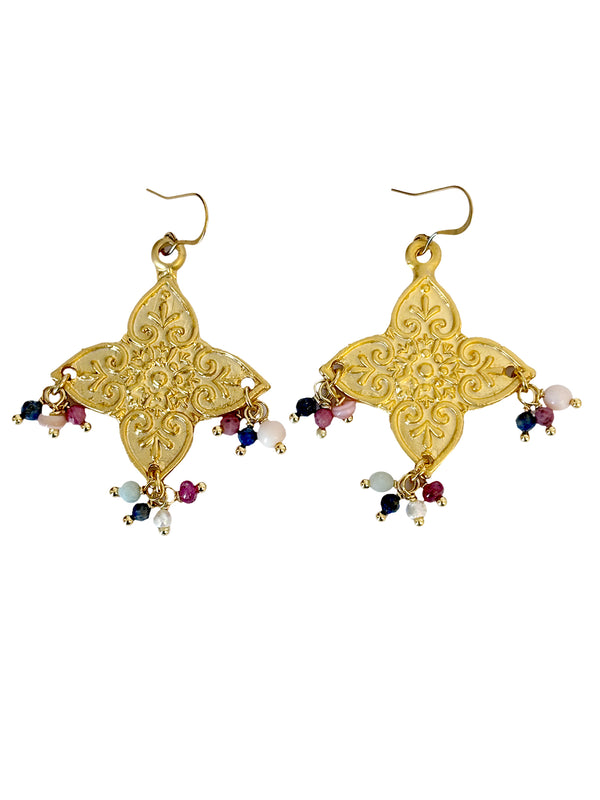 Turkish Star Earrings With Natural Stones | Queen Magpie