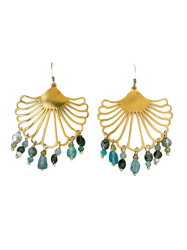 Janie Earrings with Seafoam Dangles | Queen Magpie