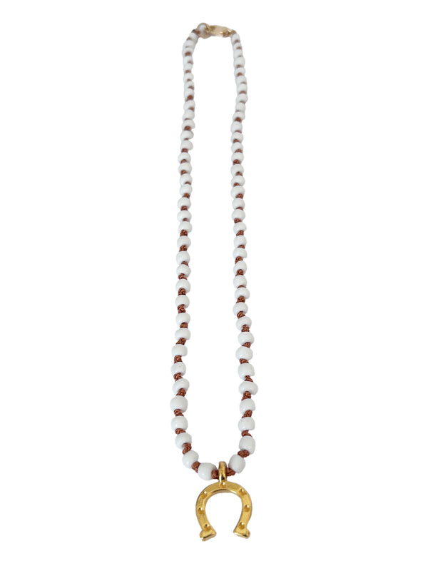 White Seed Beads With Horse Shoe | Queen Magpie
