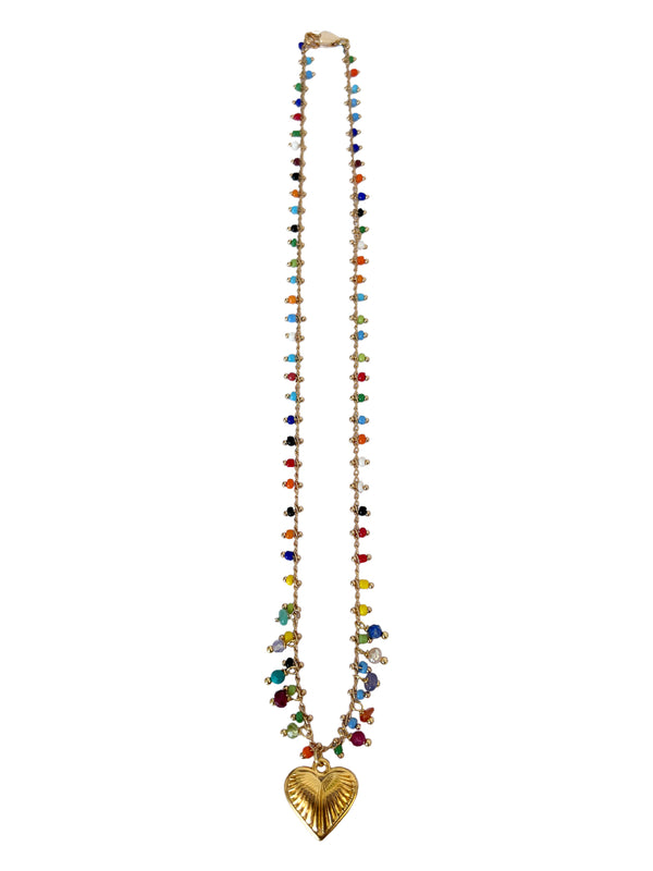 Colourful Beaded Chain With Heart | Queen Magpie