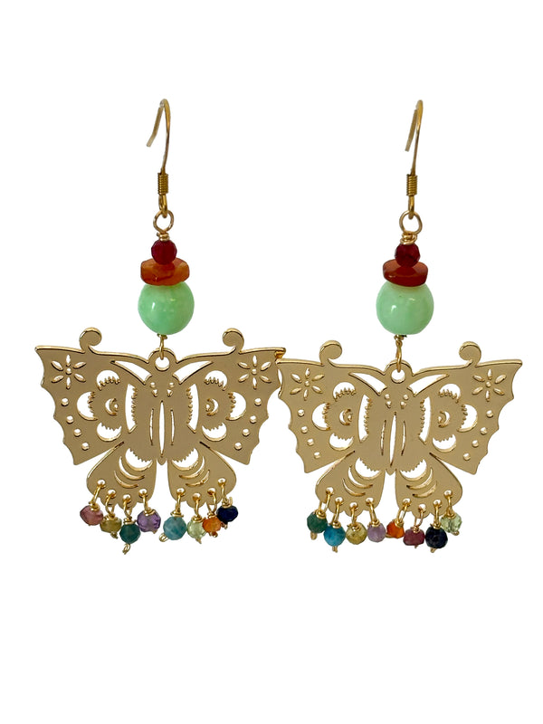 Chinese Colourful Butterfly Earrings | Queen Magpie.