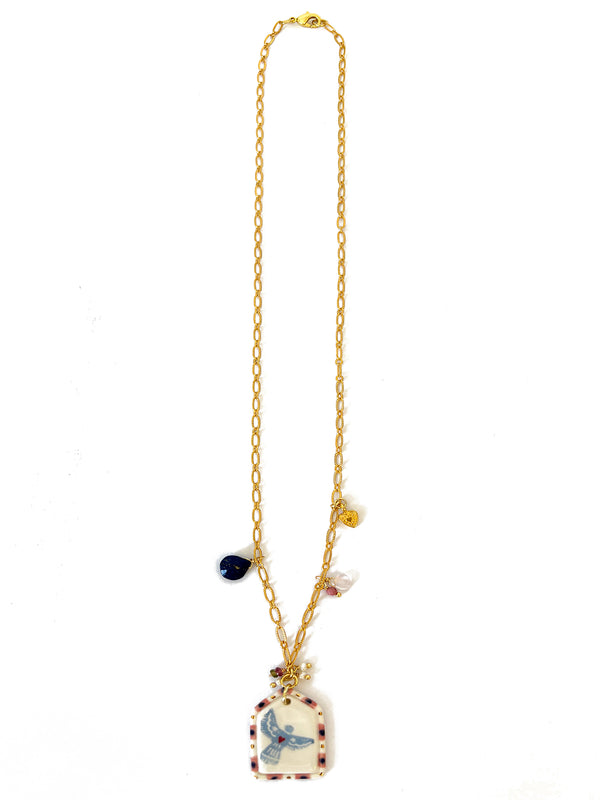 Chain with Porcelain Bird Necklace | Queen Magpie.