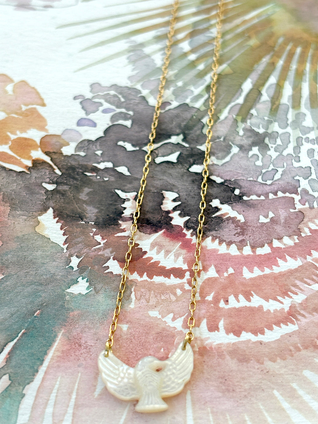 Mother of Pearl Dove Necklace | Queen Magpie.