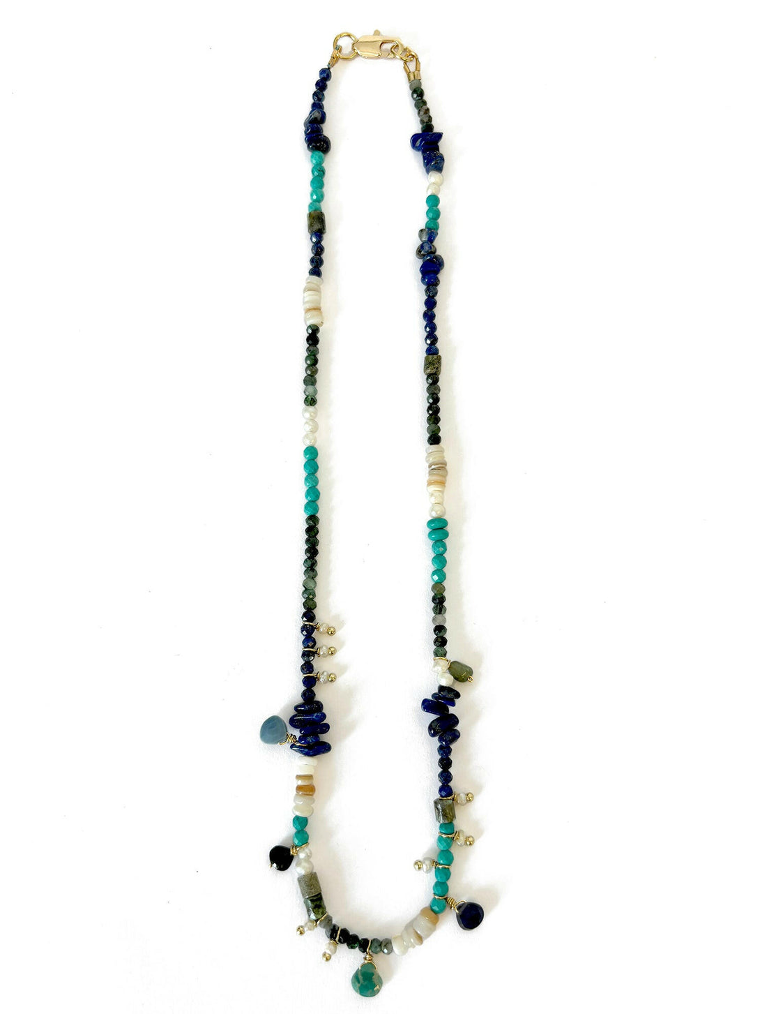 Beaded Short Blue Necklace | Queen Magpie.