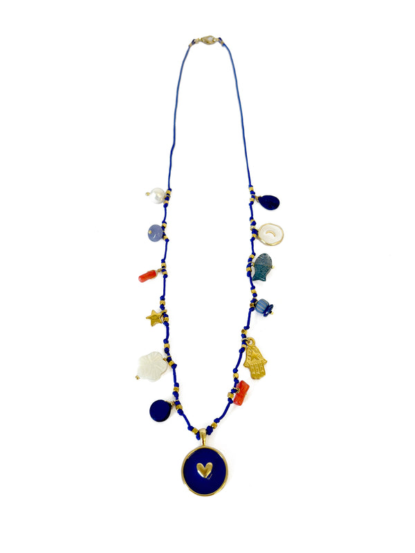 Cobalt Thread Necklaces with Assorted Charms | Queen Magpie