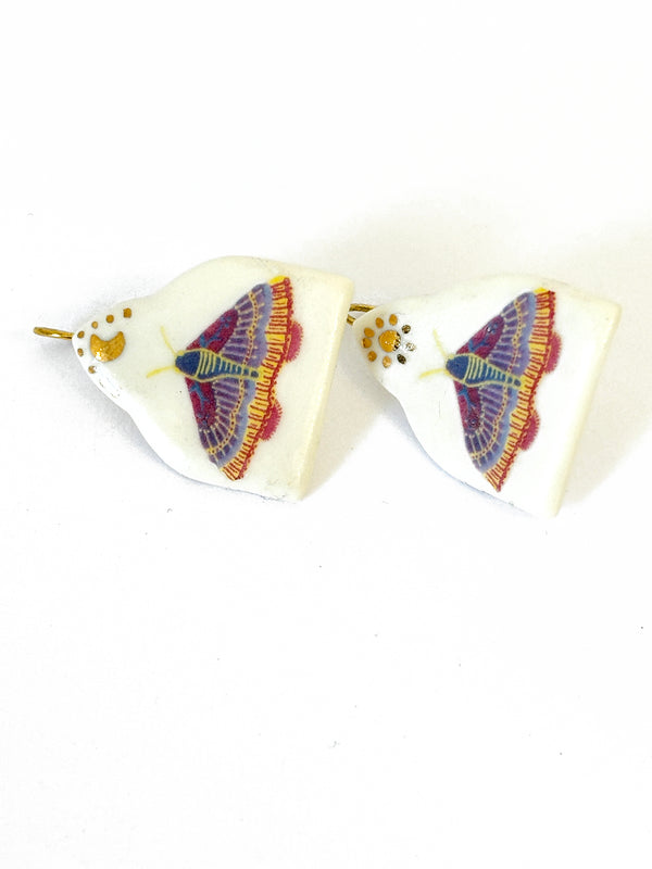 Ceramic Moth Earrings