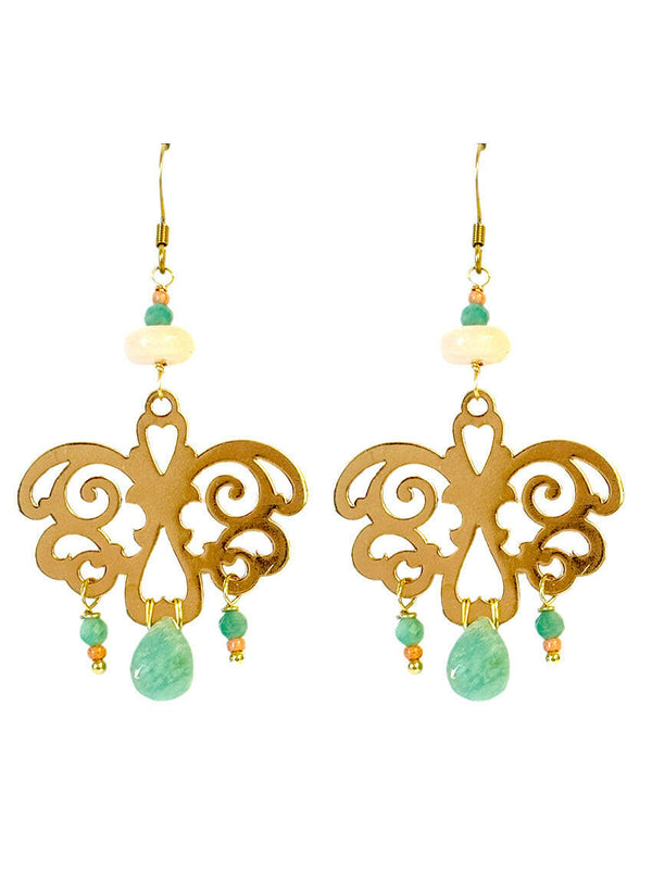 Chandelier Earrings with Amazonite Briolette | Queen Magpie.